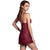 Plus Size Lingerie Solid Transparent Night Dress Wine Red