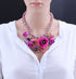 Vintage Gypsy Metal Big Enamel Flower Choker Necklace