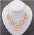 White Simulated Pearl and Rhinestone Crystal Flower Choker Necklace