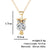 Zircon Pendant Owl Necklace