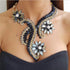 Luxury Big Rhinestone Vintage Crystal Flower Necklace