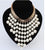 Exaggerated Multi-layer Tassel White Simulated Pearl Choker Necklace