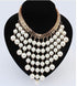 Exaggerated Multi-layer Tassel White Simulated Pearl Choker Necklace