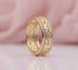 Rose Gold Double Row Inlay Natural Hollow Ring