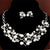 Elegant Simulated Pearl and Crystal Necklace & Earring Sets