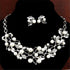 Elegant Simulated Pearl and Crystal Necklace & Earring Sets
