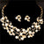 Elegant Simulated Pearl and Crystal Necklace & Earring Sets