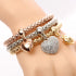 Rose Gold/Silver/Gold 3 pcs Bangles Charm Bracelet
