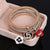 Rose Gold/Silver/Gold 3 pcs Bangles Charm Bracelet