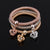 Rose Gold/Silver/Gold 3 pcs Bangles Charm Bracelet