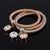 Rose Gold/Silver/Gold 3 pcs Bangles Charm Bracelet