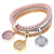 Rose Gold/Silver/Gold 3 pcs Bangles Charm Bracelet