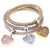 Rose Gold/Silver/Gold 3 pcs Bangles Charm Bracelet