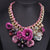 Vintage Gypsy Metal Big Enamel Flower Choker Necklace