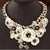 Vintage Gypsy Metal Big Enamel Flower Choker Necklace