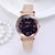 Rose Gold Leather Quartz Ladies Wristwatch
