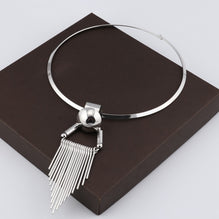 Big Stripe Triangle Tassel Necklace & Pendant