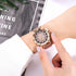 Fashion Rose Gold Flower Rhinestone Wrist Watch