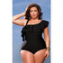 Women One Piece One Shoulder Ruffle Swimsuit