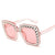 Flash Square Shining Diamond Mirror Sunglasses