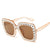 Flash Square Shining Diamond Mirror Sunglasses