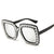 Flash Square Shining Diamond Mirror Sunglasses