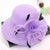 Solid Satin Feather Floral Wide Brim Hats