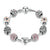 Silver Crystal Bead Charm Bracelet