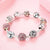 Silver Crystal Bead Charm Bracelet