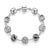 Silver Crystal Bead Charm Bracelet