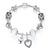 Silver Crystal Bead Charm Bracelet