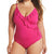 Women One Piece Deep V Ruffle Swimsuit
