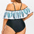 One-Piece Feather Print Plus Size Swimsuit