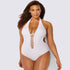 One Piece Tie-up Front Push-up Backless Swimsuit